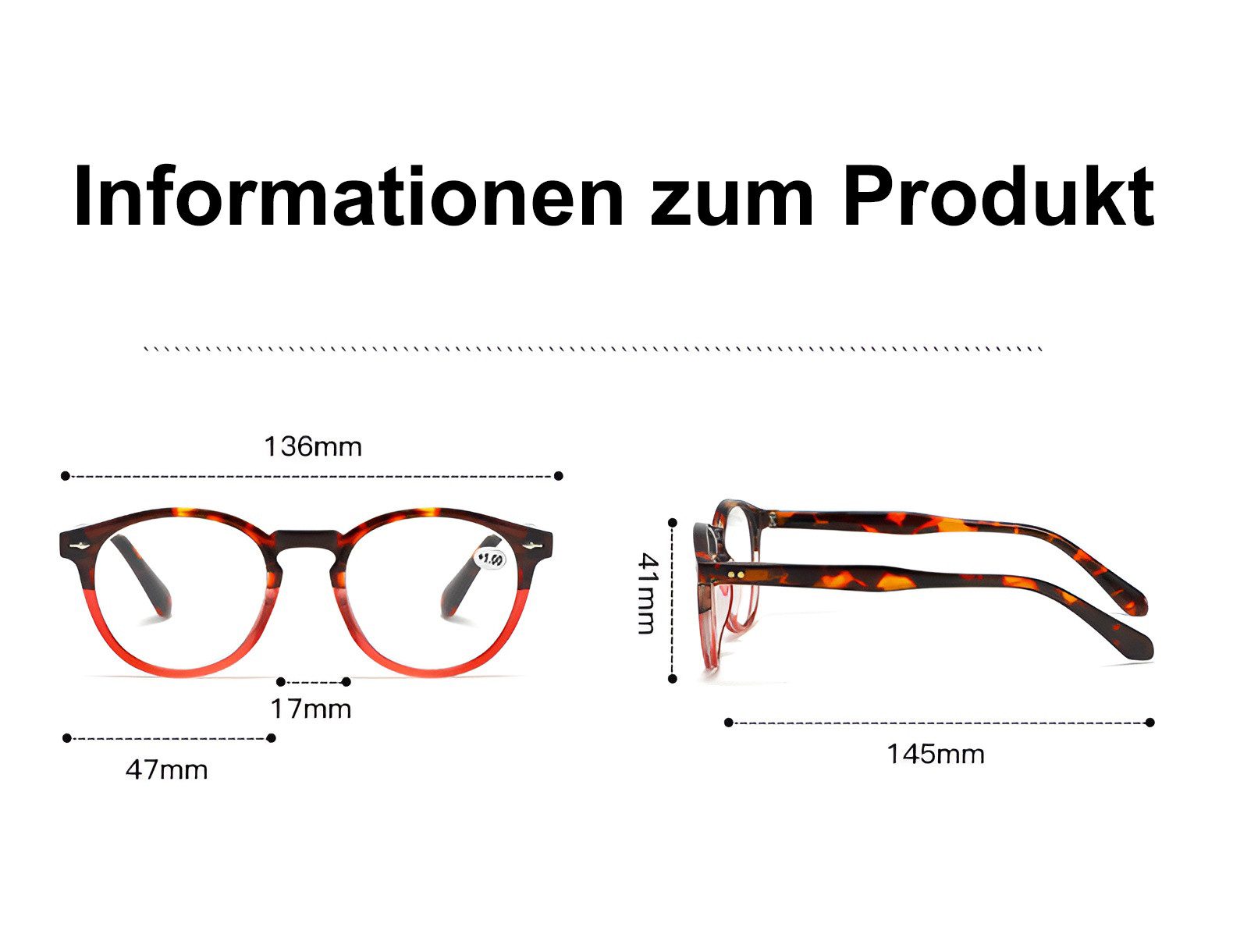 PACIEA Lesebrille Damen Herren Rundrahmen Mehrfarbig Anti Blaulicht