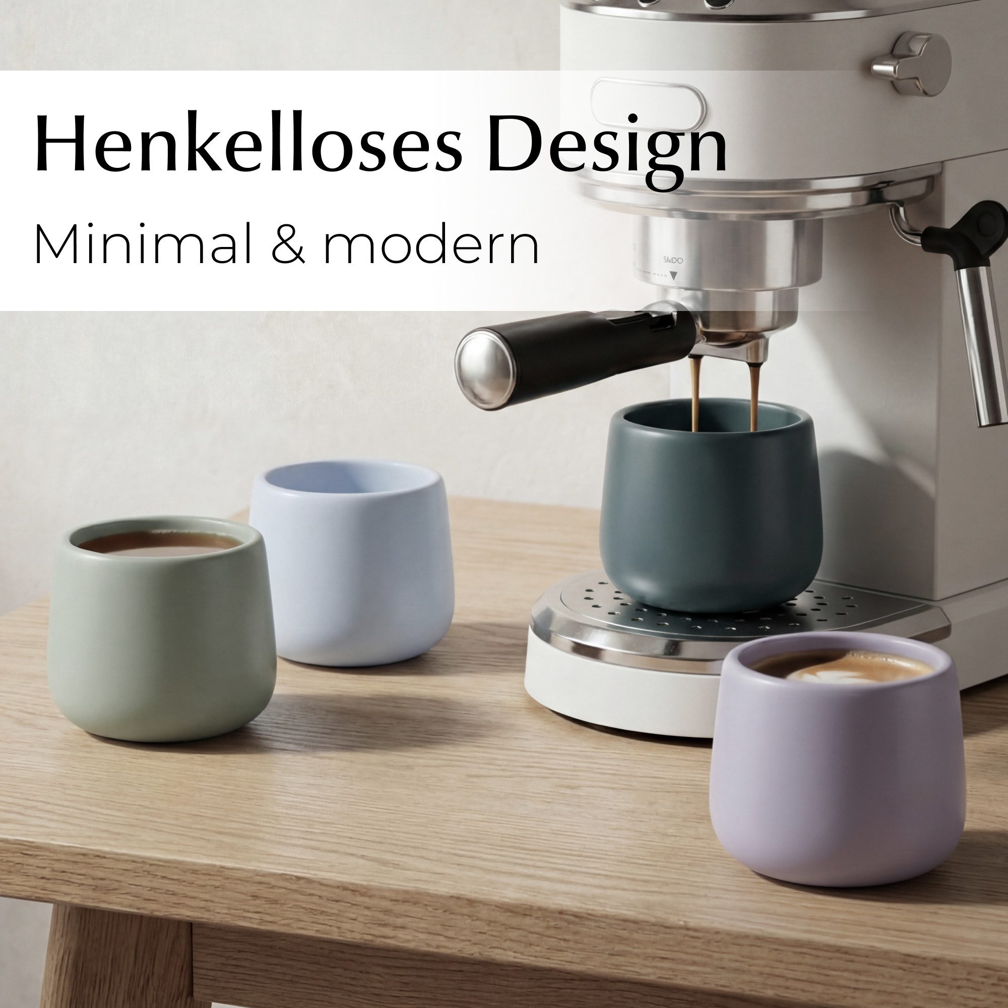 MiaMio Tasse Nami Kaffeebecher Pastel Coast, 4-tlg., Keramik, ohne Henkel, 250 ml – Bild 4 von 5