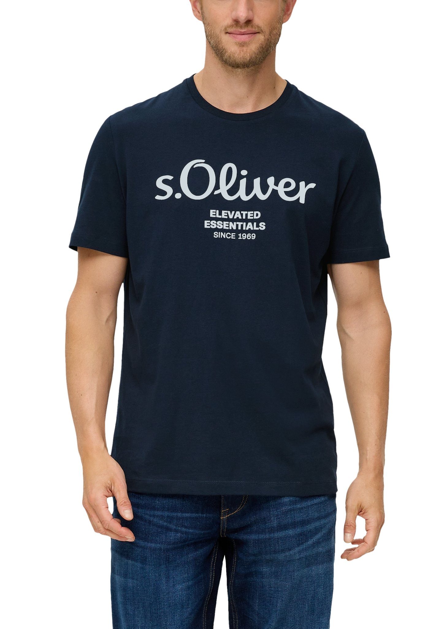 s.Oliver T-Shirt im sportiven Look blue