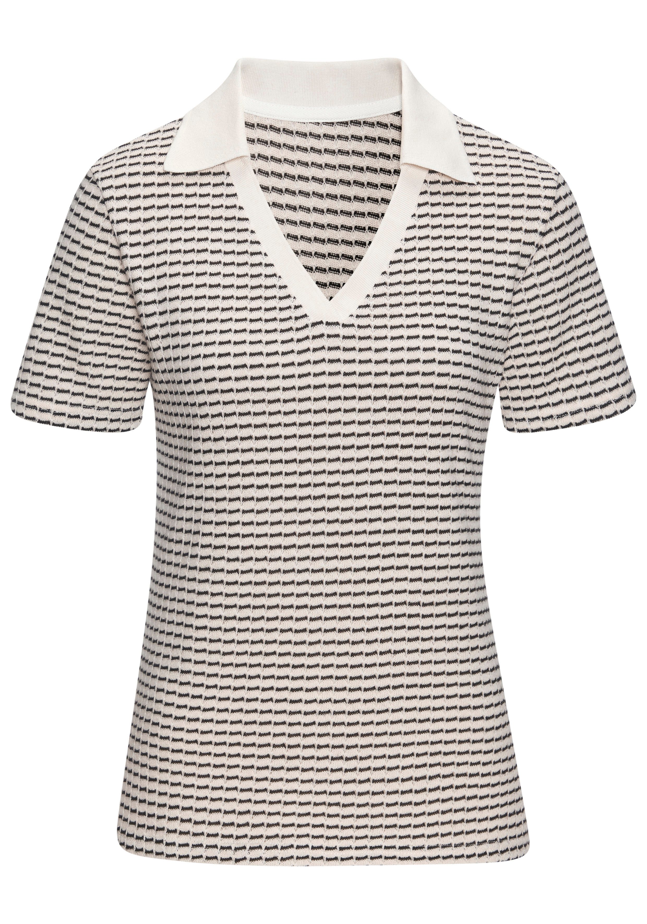 Vivance Poloshirt aus strukturierter Strickqualität schöne Strick-Qualität