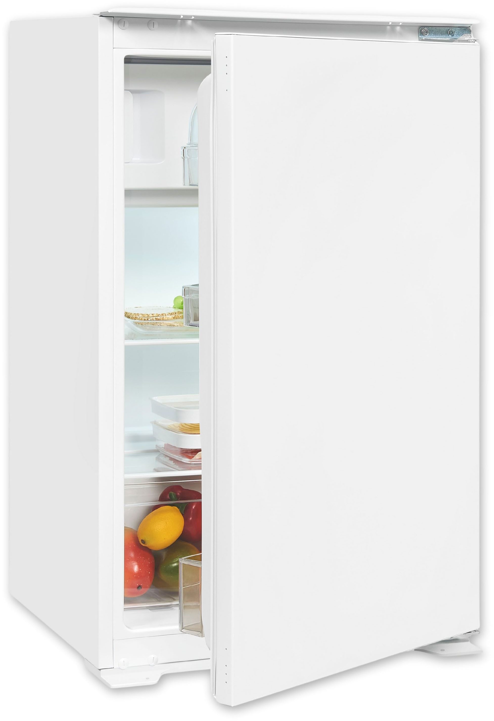 exquisit Einbaukühlschrank EKS131-4-E-040D, 88 cm hoch, 54 cm breit, Schlepptür-Montage:Gerätetür wird mit der Schranktür mitgeschleppt