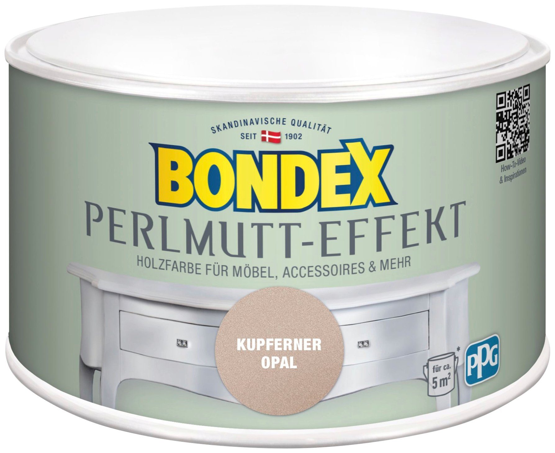Bondex Bastelfarbe PERLMUTT-EFFEKT, Holzfarbe für Möbel & Accessoires, 0,5 l Kupferner Opal