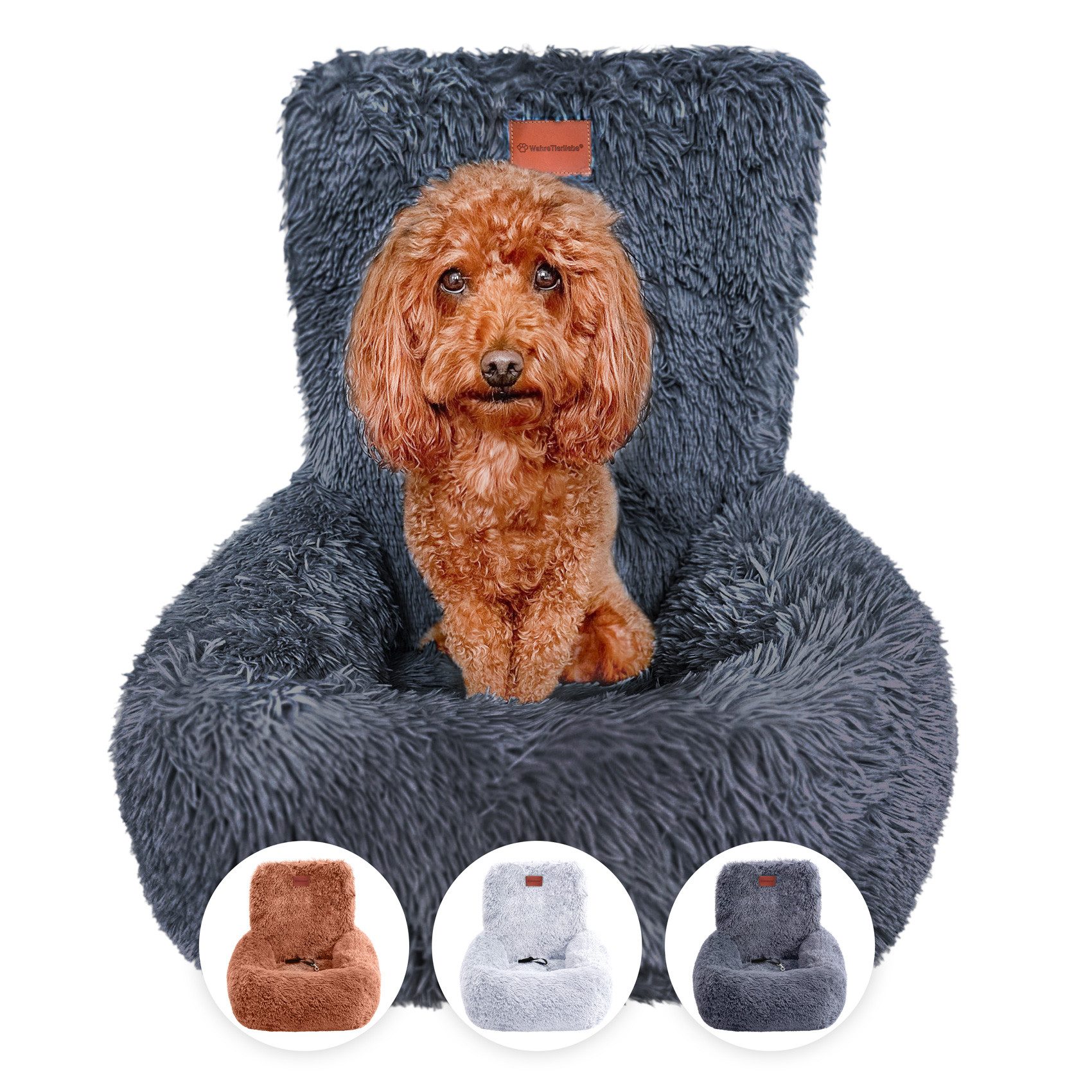 Wahre Tierliebe Hunde-Autositz Premium Hunde Autositz Fluffy - Inkl. Sicherheitsgurt, verschiedene Größen und verschiedene Цвета(ов)