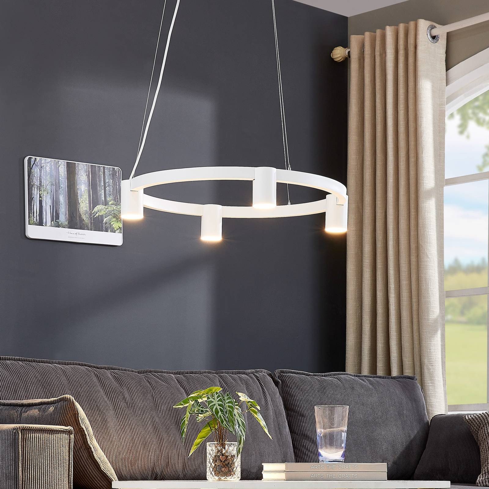 Arcchio Hängeleuchte Brinja, Metall, Weiß IP20, 4 x 10 W LED