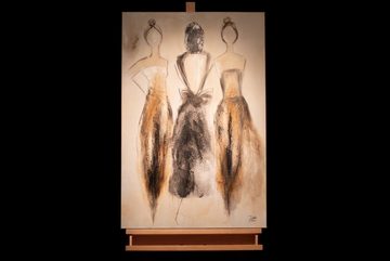 KUNSTLOFT Gemälde Traumtänzerinnen Trio 60x90 cm, Leinwandbild 100% HANDGEMALT Wandbild Wohnzimmer