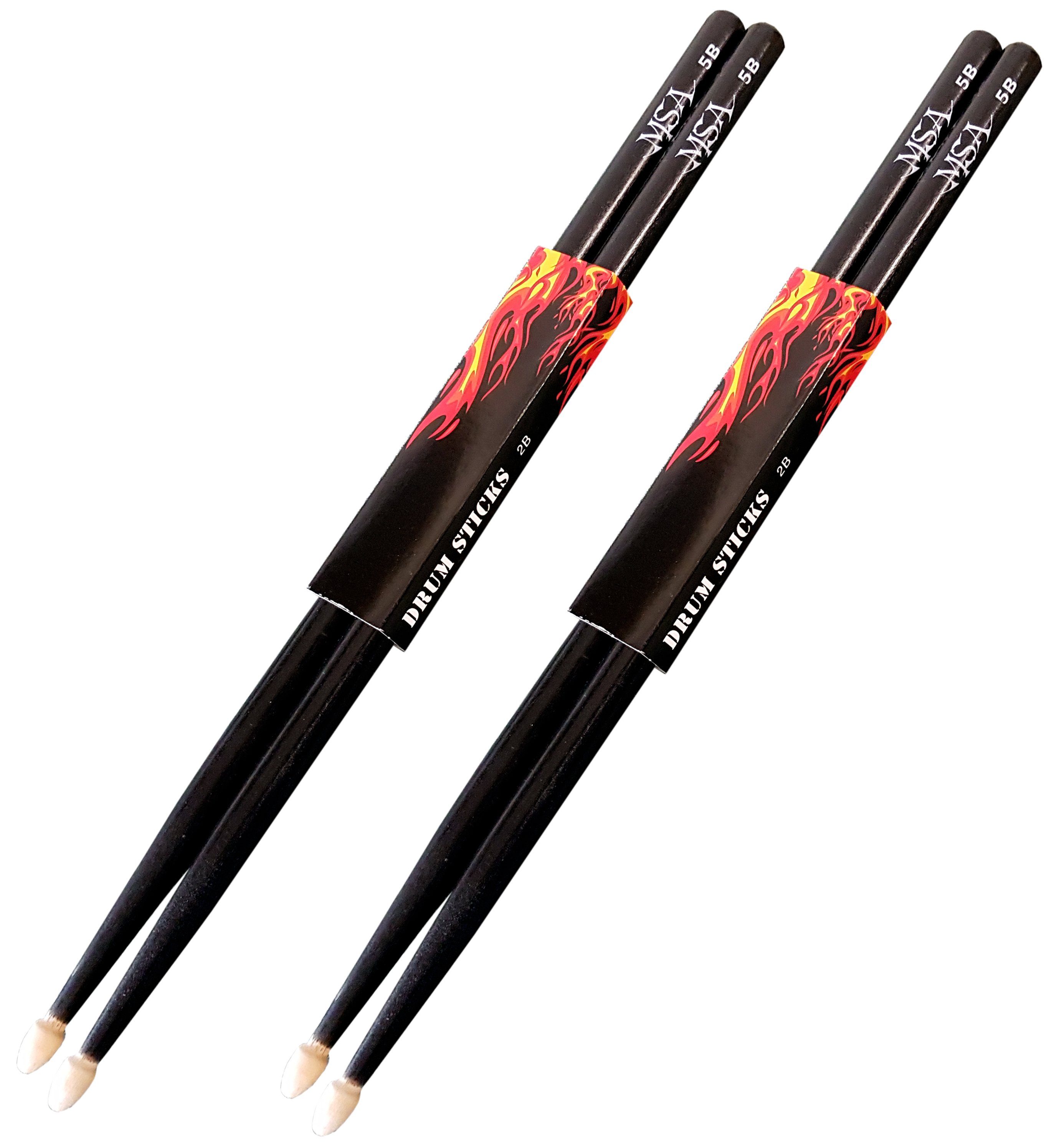 MSA Drumsticks 2 Paar Trommelstöcke, Schlagzeugstöcke, Sticks, Ahornholz 5A