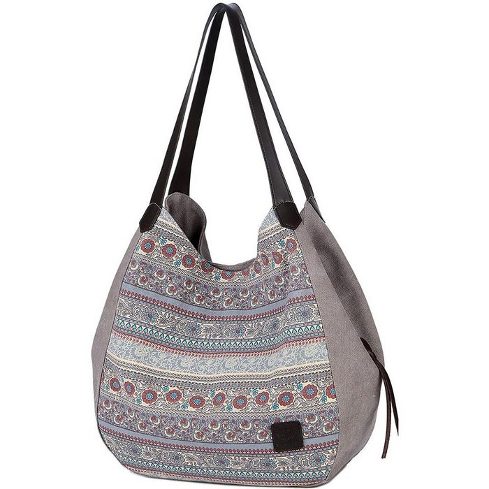 BEARSU Shopper Canvas Shopper Bag Damen Handtasche Einkaufstasche mit Große Kapazität (1-tlg)