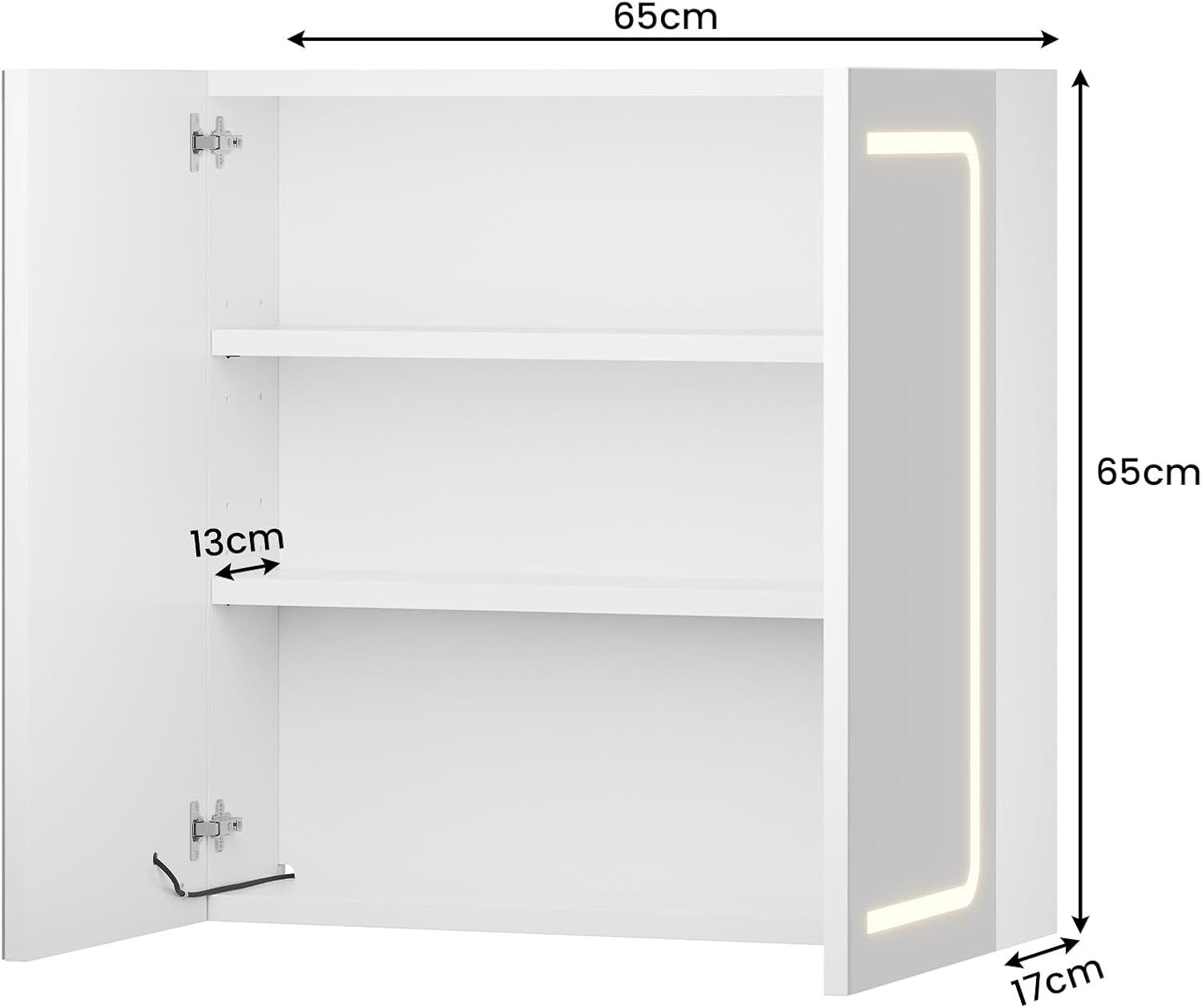 MSMASK Spiegelschrank mit LED-Beleuchteter Flexibler Stauraumoption günstig online kaufen