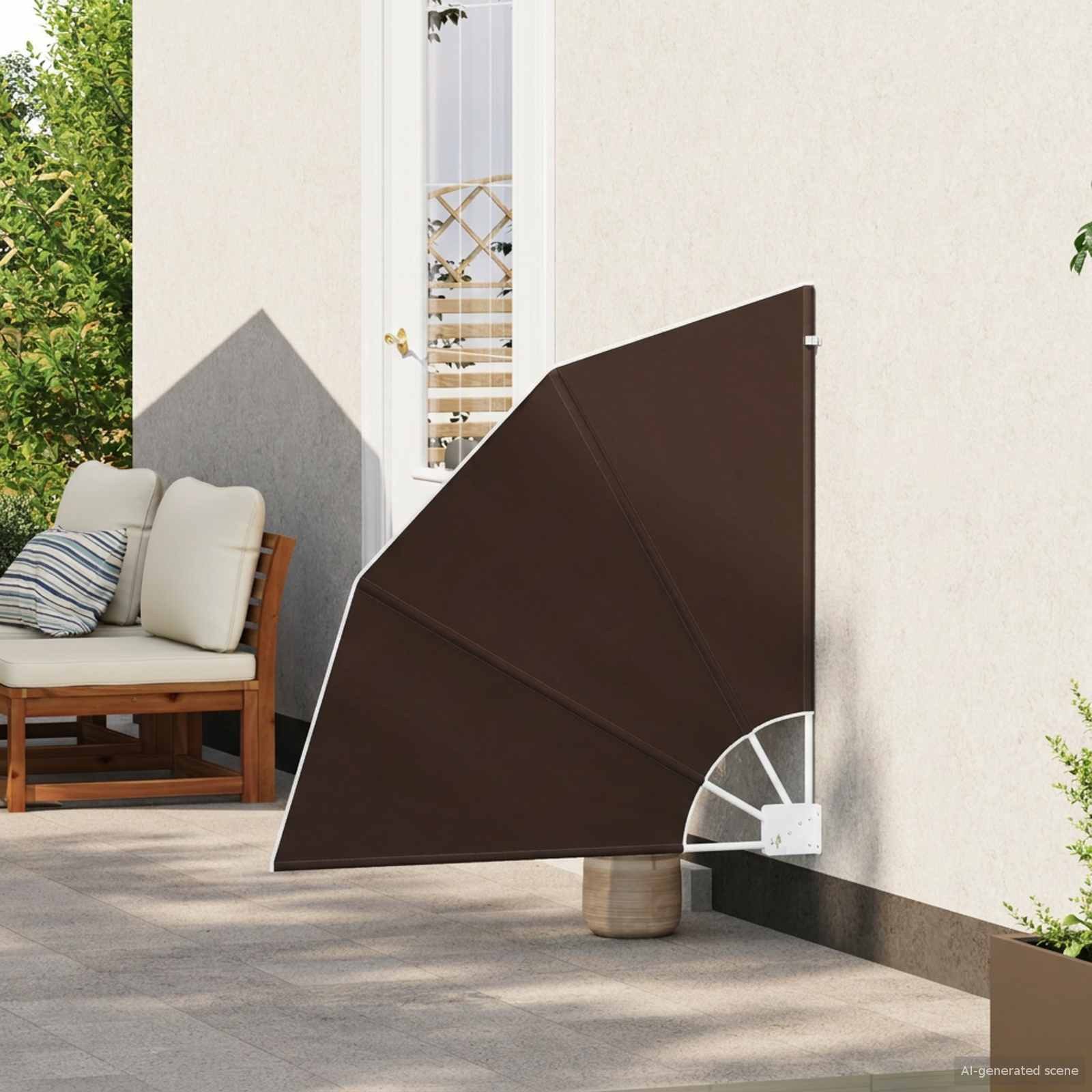 vidaXL Balkonsichtschutz Balkon Sichtschutz 115 x 115 cm Polyester Braun (1-St)