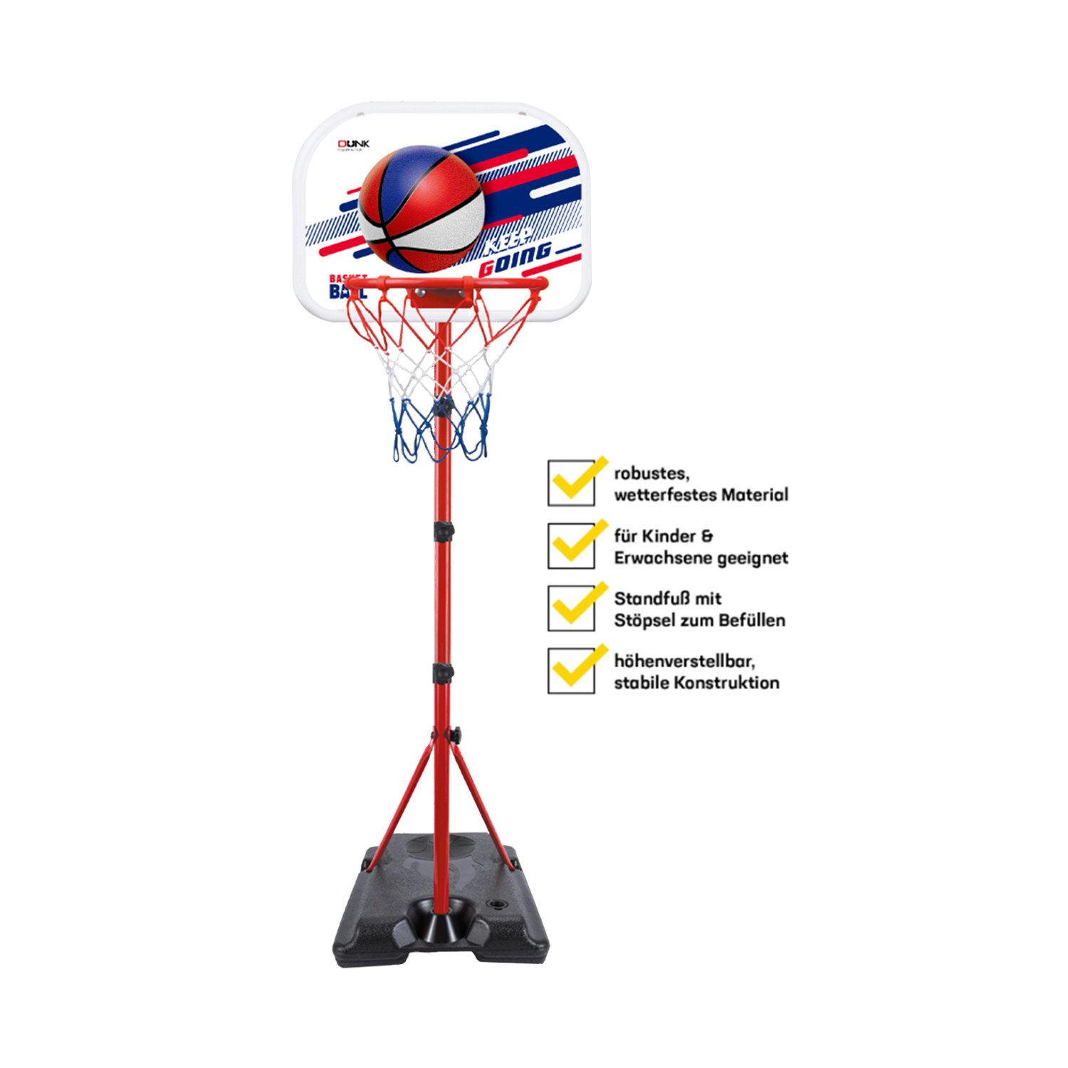 Esun Basketballständer Basketballkorb Kinder 115 bis 250 cm, Indoor Outdoor Basketballständer (SET, Komplettset), Basketballkörbe Set Sport Spielzeug Geschenk