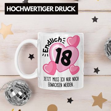 Trendation Tasse Trendation - 18. Geburtstag Tasse Geschenk Mädchen Geschenkidee Lustig Spruch 18 Geschenke Geschenkideen zum 18 Bday 18er