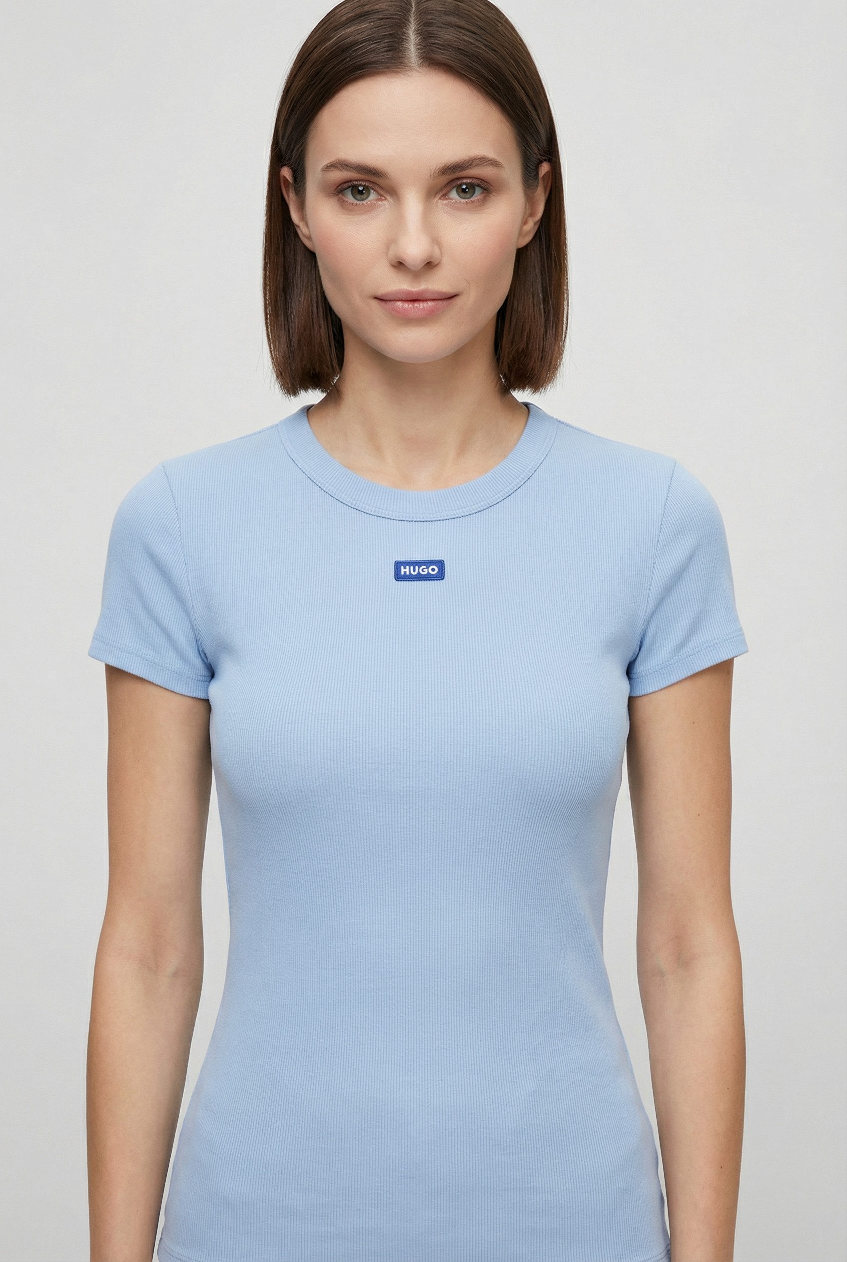 HUGO Blue T-Shirt Easy Tee mit HUGO Aufnäher