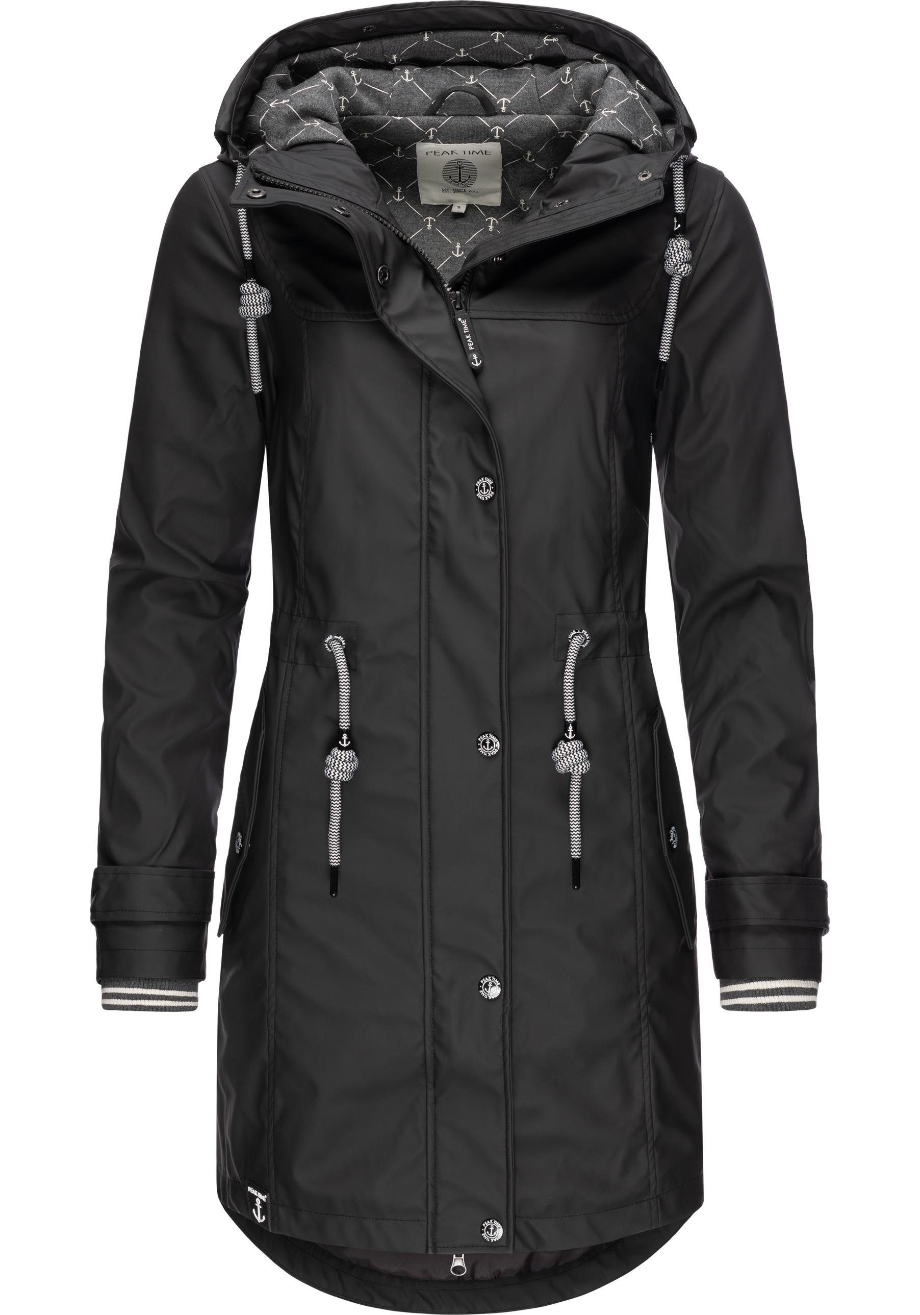 PEAK TIME Regenjacke L60042 stylisch taillierter Regenmantel für Damen