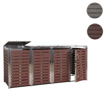 MCW Mülltonnenbox MCW-K14-4er-E, Deckel und Türen getrennt abschließbar (Sicherheitscode)