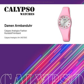 CALYPSO WATCHES Quarzuhr Calypso Unisex Uhr K5726/2 Kunststoff PUR, Damen, Herren Armbanduhr rund, Kunststoff, PURarmband hellrosa, Fashio