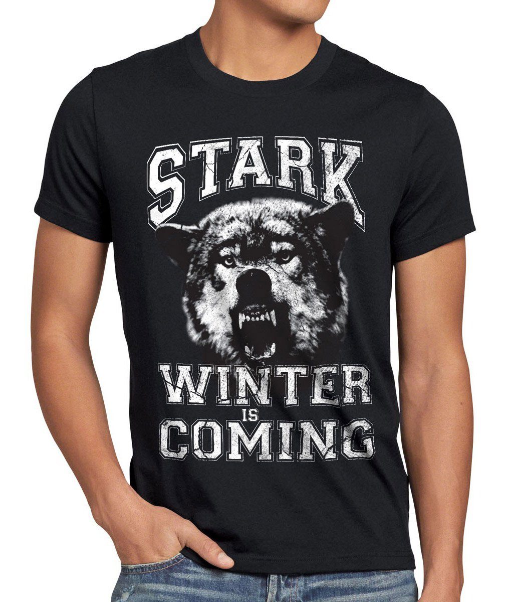 style3 Print-Shirt Herren college got T-Shirt of stark haus game wappen thrones Winter Coming Is