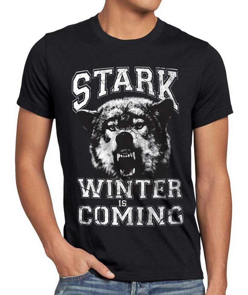 style3 Print-Shirt Herren T-Shirt Winter Is Coming game stark thrones of  wappen haus got college