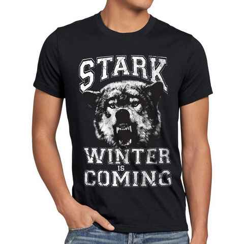 style3 Print-Shirt Herren T-Shirt Winter Is Coming game stark thrones of wappen haus got college