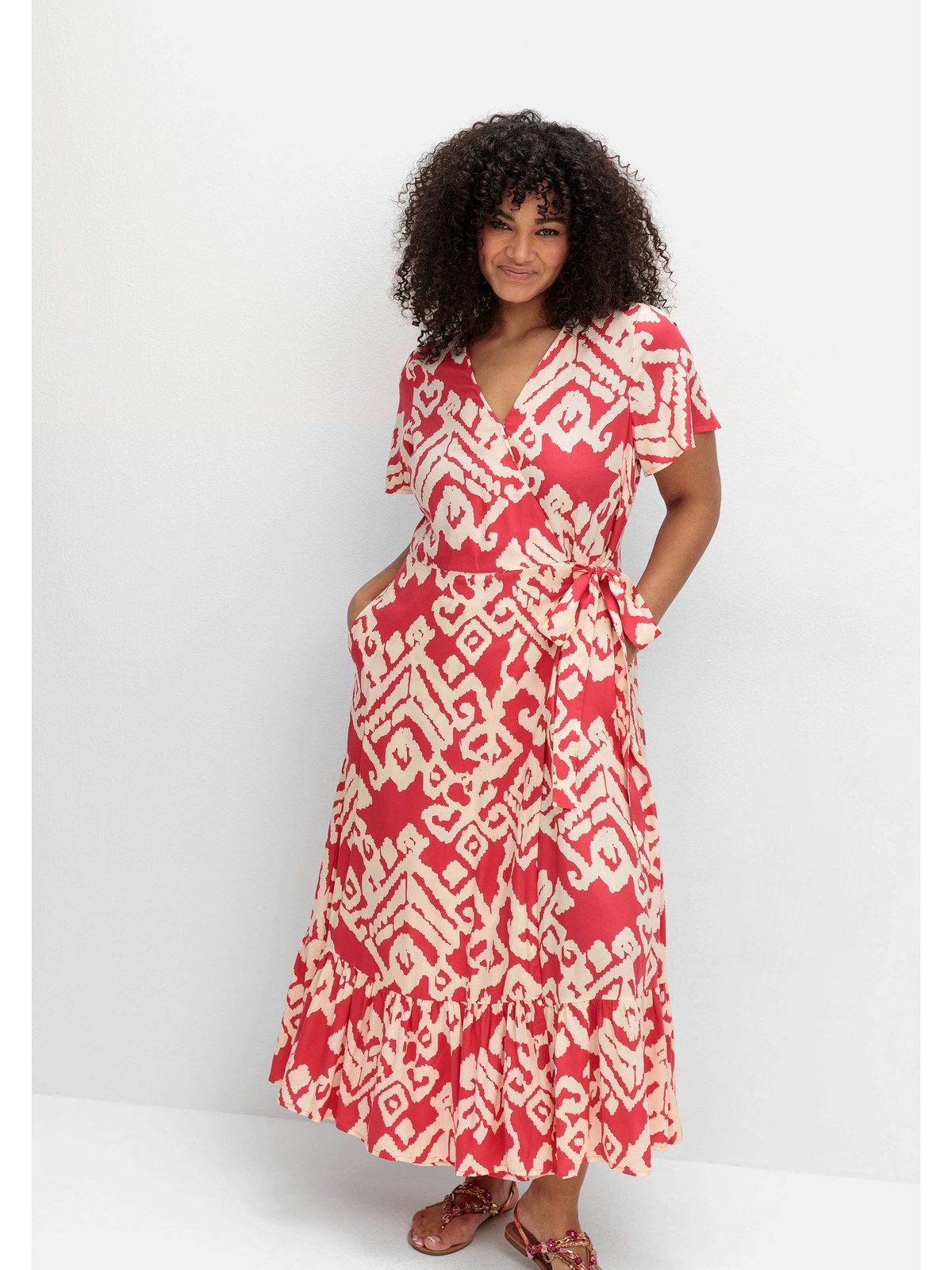 sheego by Joe Browns Maxikleid Große Größen in Wickeloptik, mit Grafikprint
