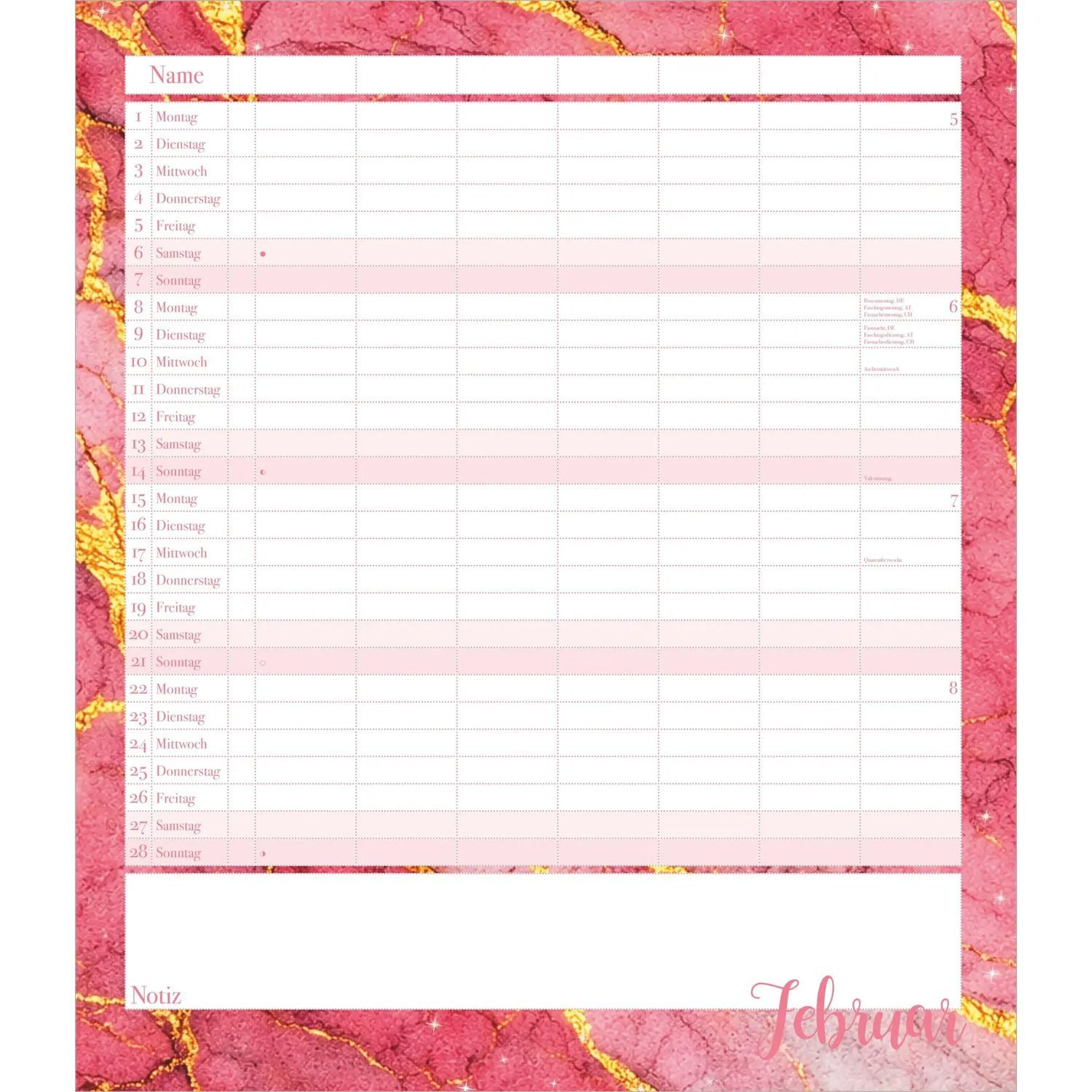 DUMONT Wandkalender Flexiplaner Glamour 2027