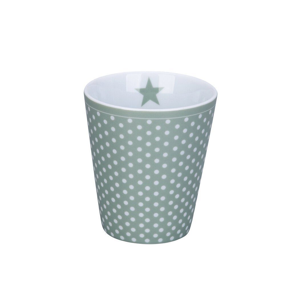 Krasilnikoff Becher Happy Mug Micro Dots, Porzellan grün