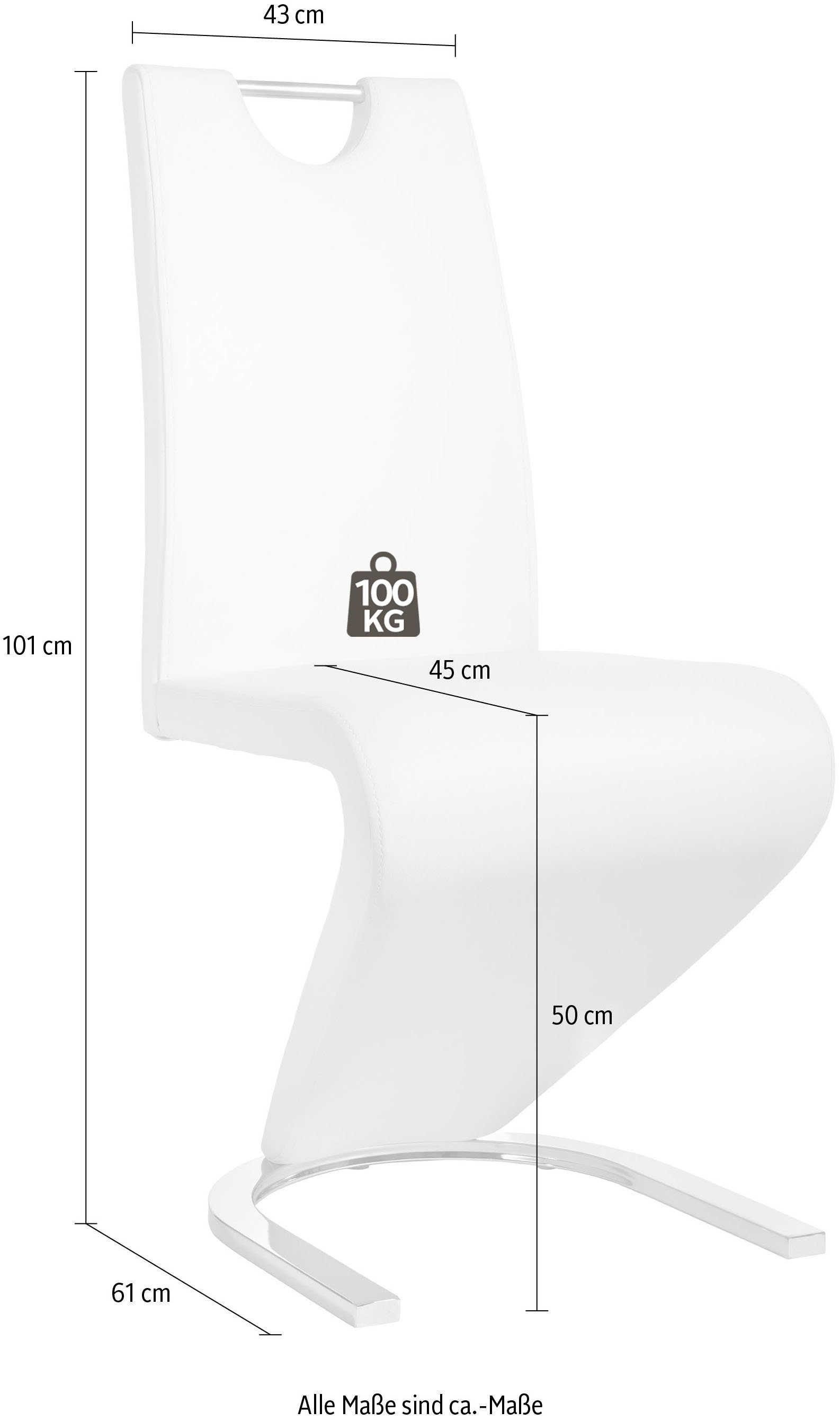 in Bezug Homexperts Zurückziehen 02 grau Zora Rückenlehne St), einfachen Esszimmerstuhl mit Griff (Set, zum Kunstleder, 2