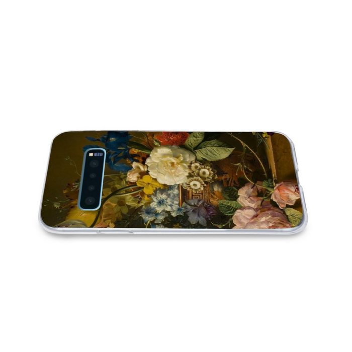 MuchoWow Handyhülle Stilleben mit Blumen - Gemälde von G.J.J Van Os Phone Case Handyhülle Samsung Galaxy S10+ Silikon Schutzhülle FN11210