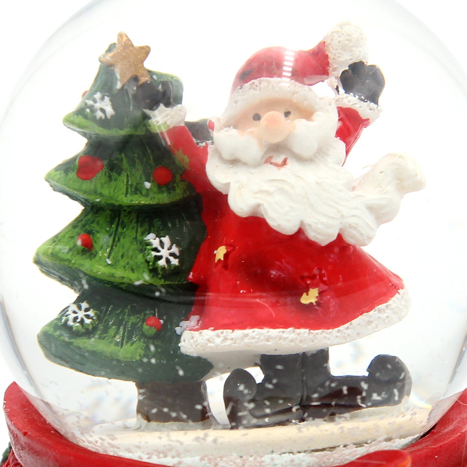 St) Weihnachtsmann Ausführungen Gnom Schneekugel verschiedenen / rotweiß (1 Schneekugel Dekohelden24