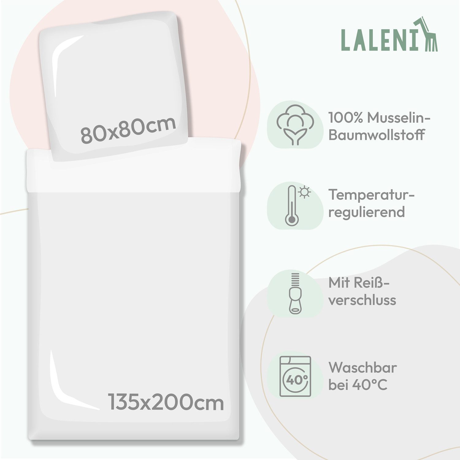 Laleni Kinderbettwäsche Kinderbettwäsche aus Baumwolle - Musselin Bettwäsch günstig online kaufen