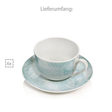 SÄNGER Kaffeeservice Sarti Kaffeetassen Set (12-tlg), Porzellan, 160 ml, spülmaschinengeeignet