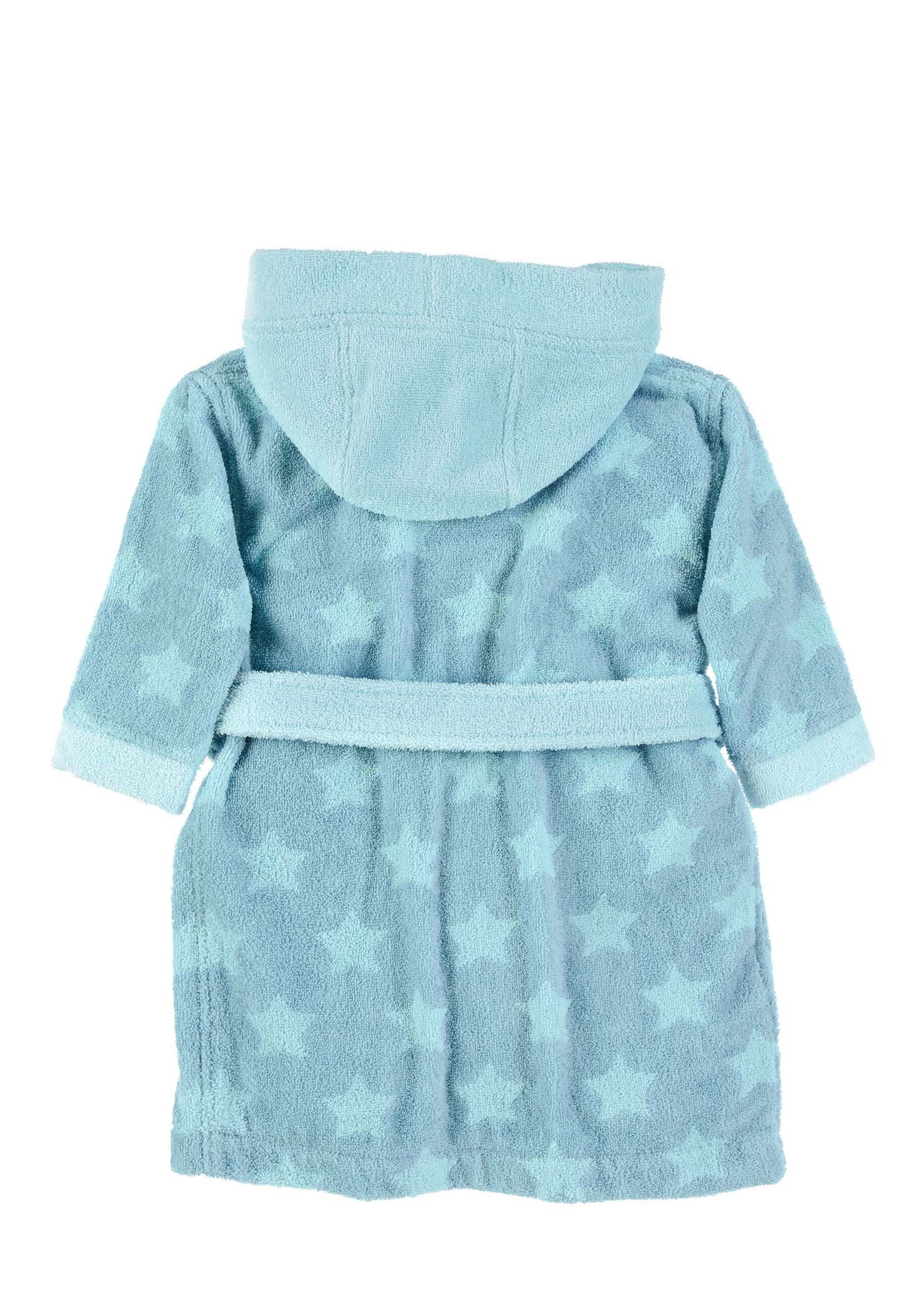 Sterntaler® Babybademantel Bademantel ESEL Emmi, lange Arme, 100 % Baumwolle, aus saugfähiger Baumwolle, mit Kapuze und aufgesetzten Taschen, Knöpfe, Babybademantel aus Frottee mit Kapuze, Taschen, Gürtel und Stickmotiv