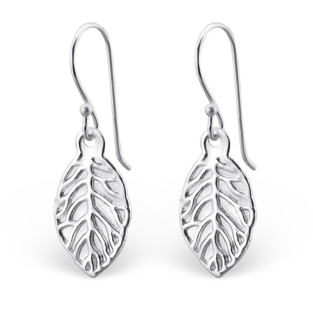 BUNGSA Ohrring-Set Ohrhänger Blätter aus 925 Silber Damen (1 Paar (2 Stück), 2-tlg), Ohrschmuck Ohrringe