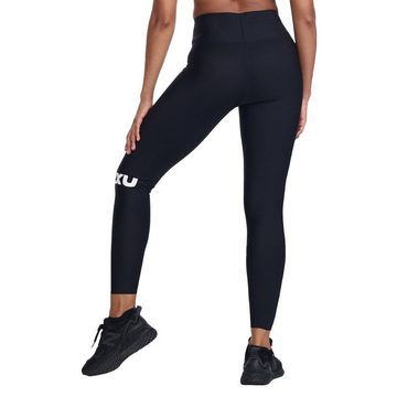 2xU Sporthose Kompressionshose lang (1-tlg) Hi-Rise Bund / graduierte Kompression / flache Nähte