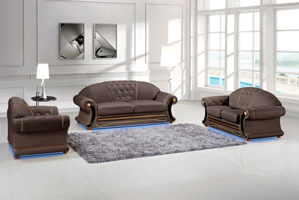 JVmoebel Sofa Klassische in Couch Europe Designer 3 Sitzer Polster ohne Made Chesterfield 2+1, Sitz