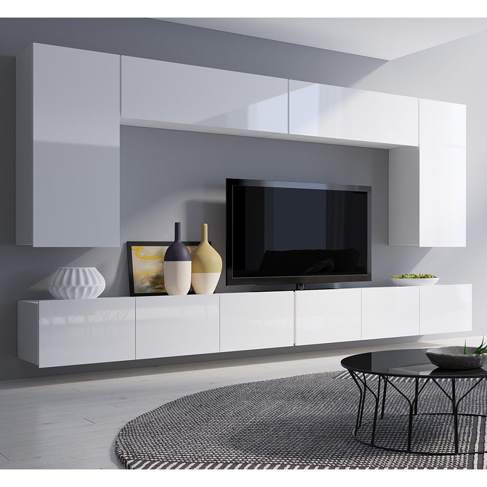 Lomadox Wohnwand CAIRNS-132, (6-St), in weiß günstig online kaufen