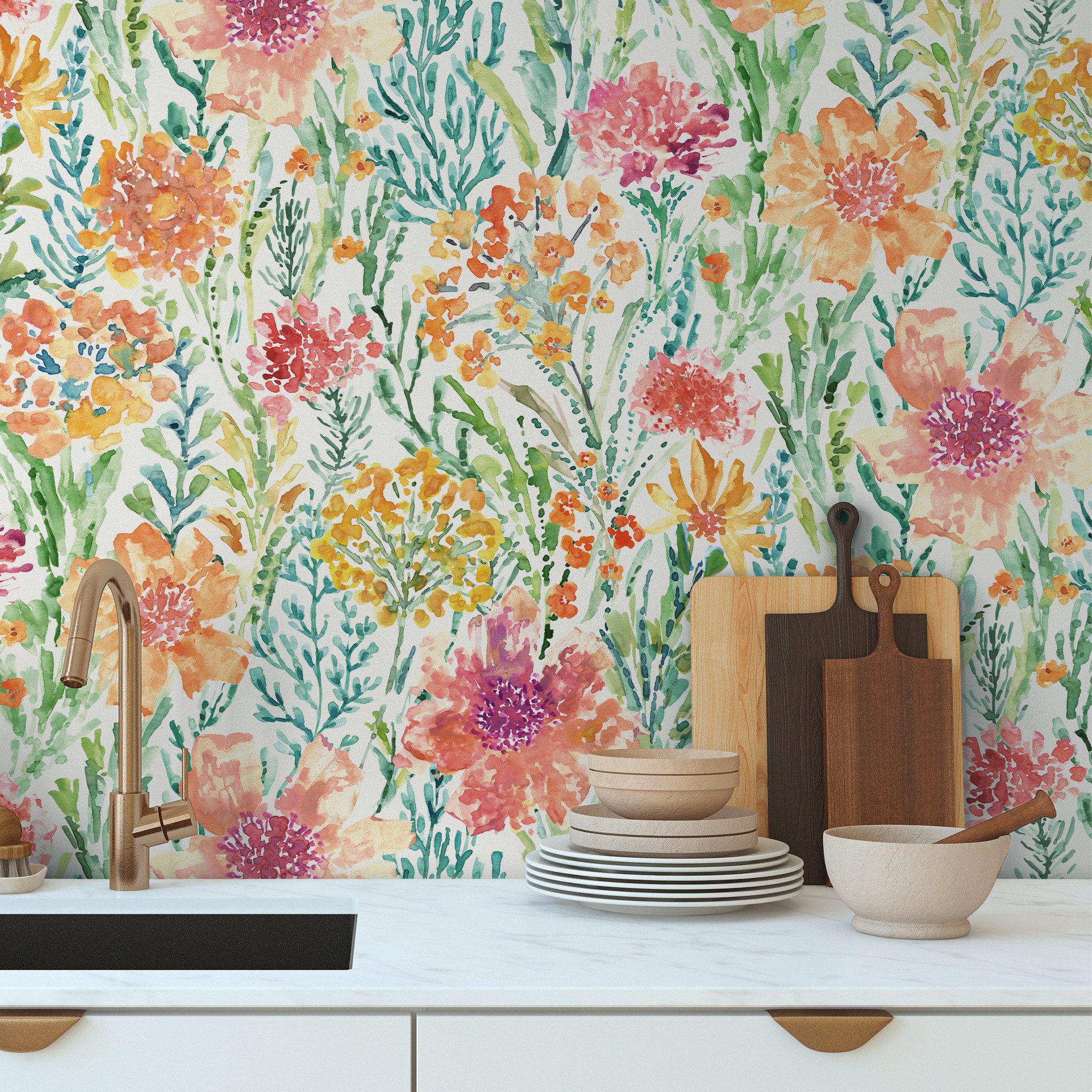 A.S. Création Vliestapete Aquarell Dreams Blumen-Tapete günstig online kaufen