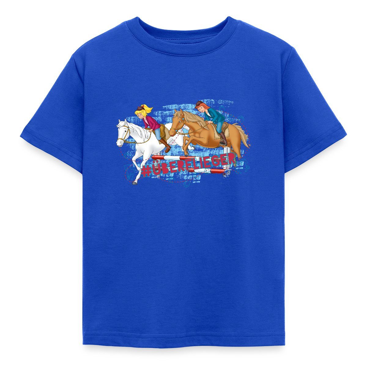 T-Shirt Bibi Und Tina Pferde Überflieger Springreiten Kinder T-Shirt