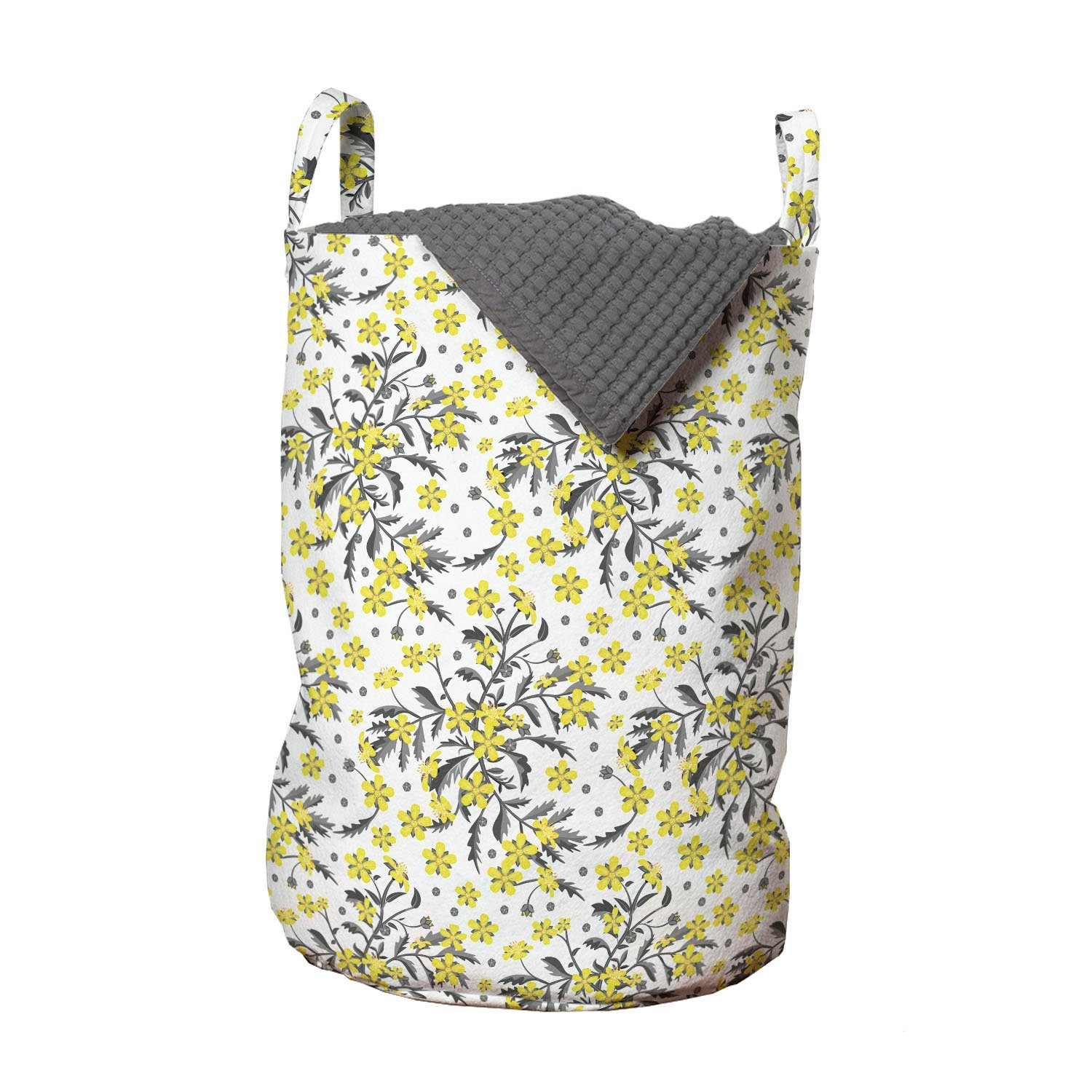 Abakuhaus Wäschesäckchen Wäschekorb mit Griffen Kordelzugverschluss für Waschsalons, Blumen Vivid Frühlings-Blüten-Kunst