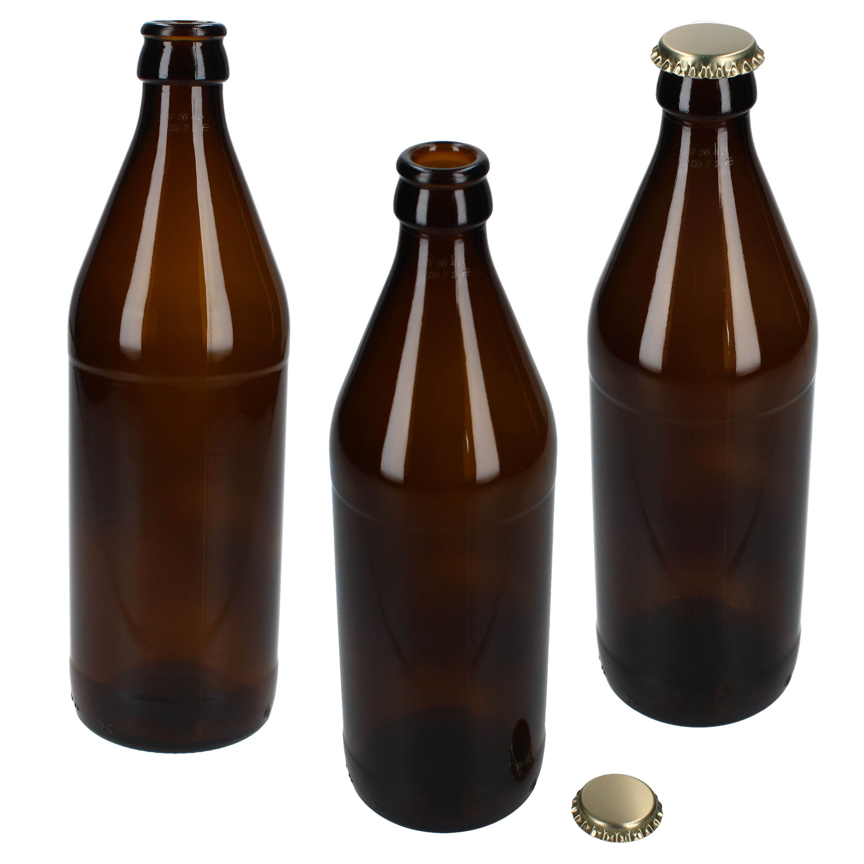 MamboCat Glas 24er Set Bierflaschen Braun 0,5L mit 30 Kronkorken Gold zum Abfüllen, Glas – Bild 5 von 5