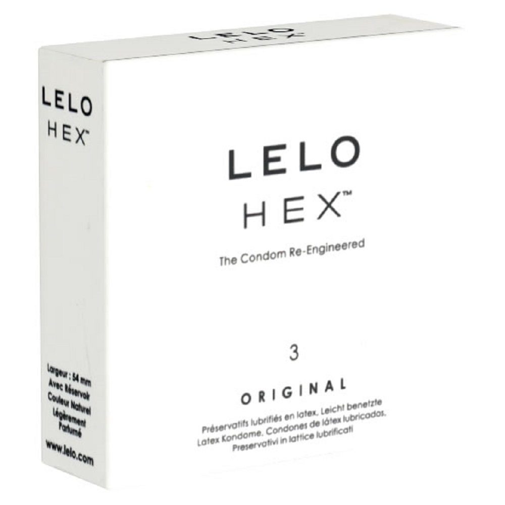 Lelo Kondome Lelo HEX Original Packung mit, 3 St., besonders dünne Kondome mit Wabenstruktur, die Kondom-Innovation mit revolutionärer Sechseckstruktur