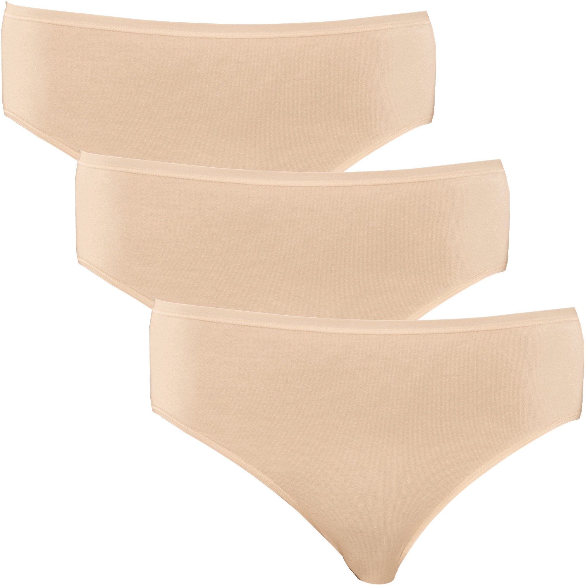 Schiesser Slip Damen-Slip "Cotton Essentials" 3er-Pack Single-Jersey Uni