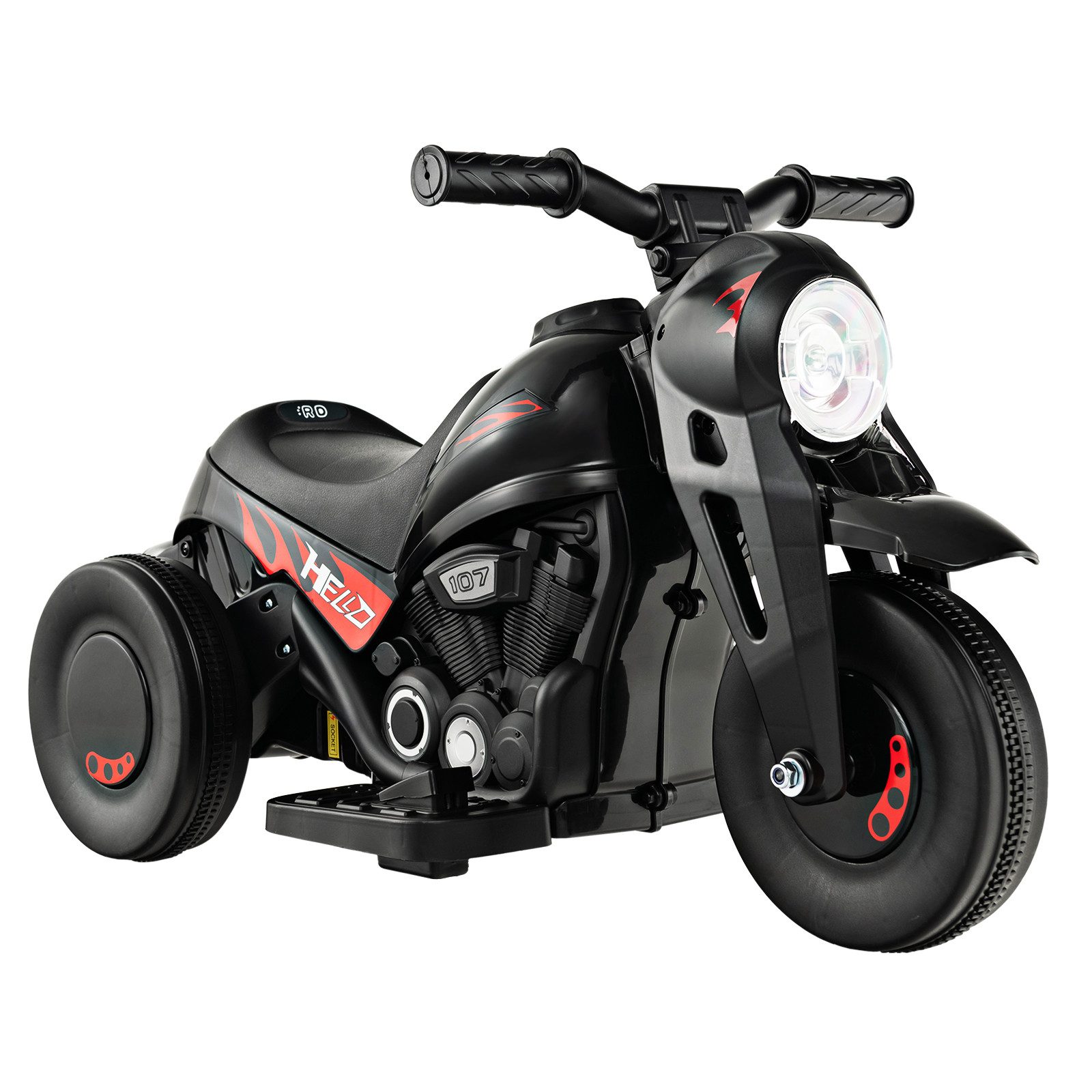 COSTWAY Elektro-Kindermotorrad 6V Elektromotorrad, mit Seifenblasenmaschine