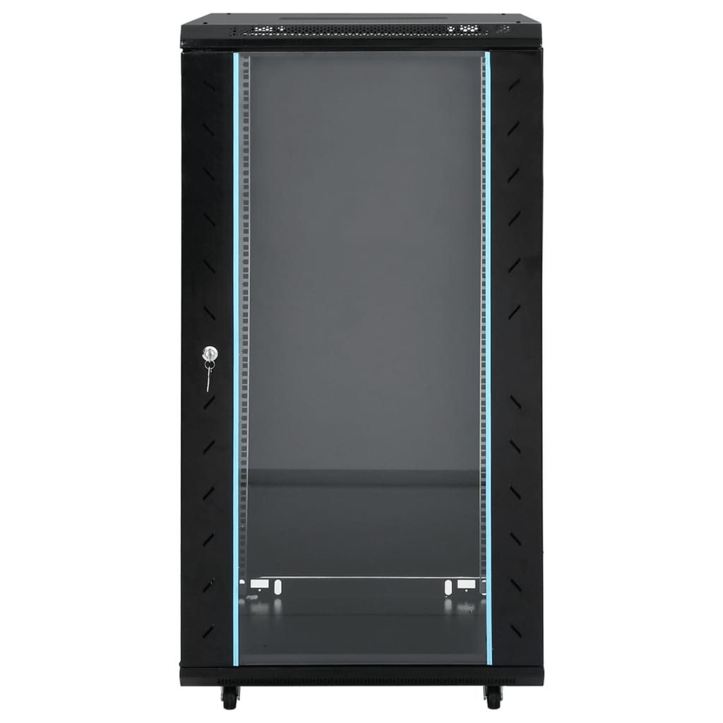 vidaXL Netzwerkschrank 22U Netzwerkschrank 19" IP20 Schwarz 60x60x120 cm – Bild 3 von 5