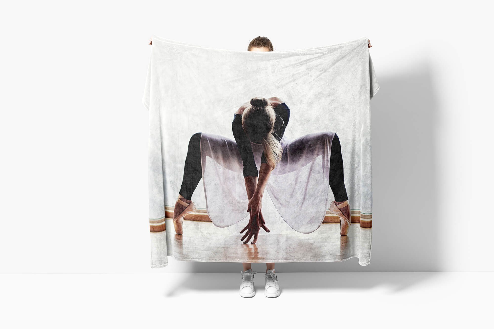 mit (1-St), Handtücher F, schöne Fotomotiv Art Sinus Baumwolle-Polyester-Mix Handtuch Ballerina Handtuch Kuscheldecke Strandhandtuch Saunatuch