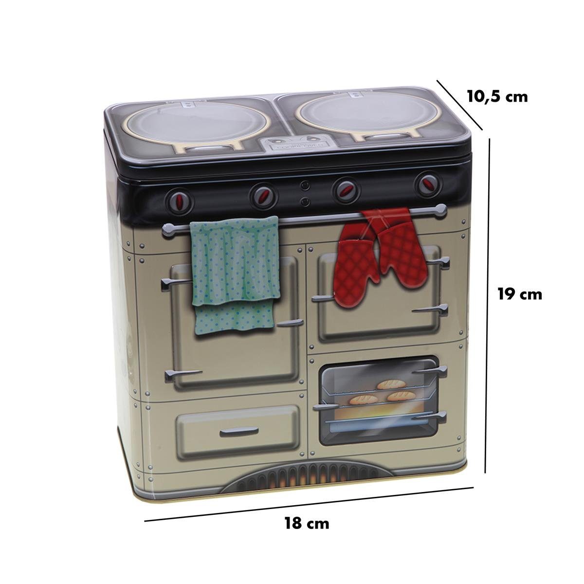 POWERHAUS24 Keksdose Blechdose Backofen für Plätzchen & mehr, 18 cm x 19 cm x 10,5 cm, Blech, (Kein Set)