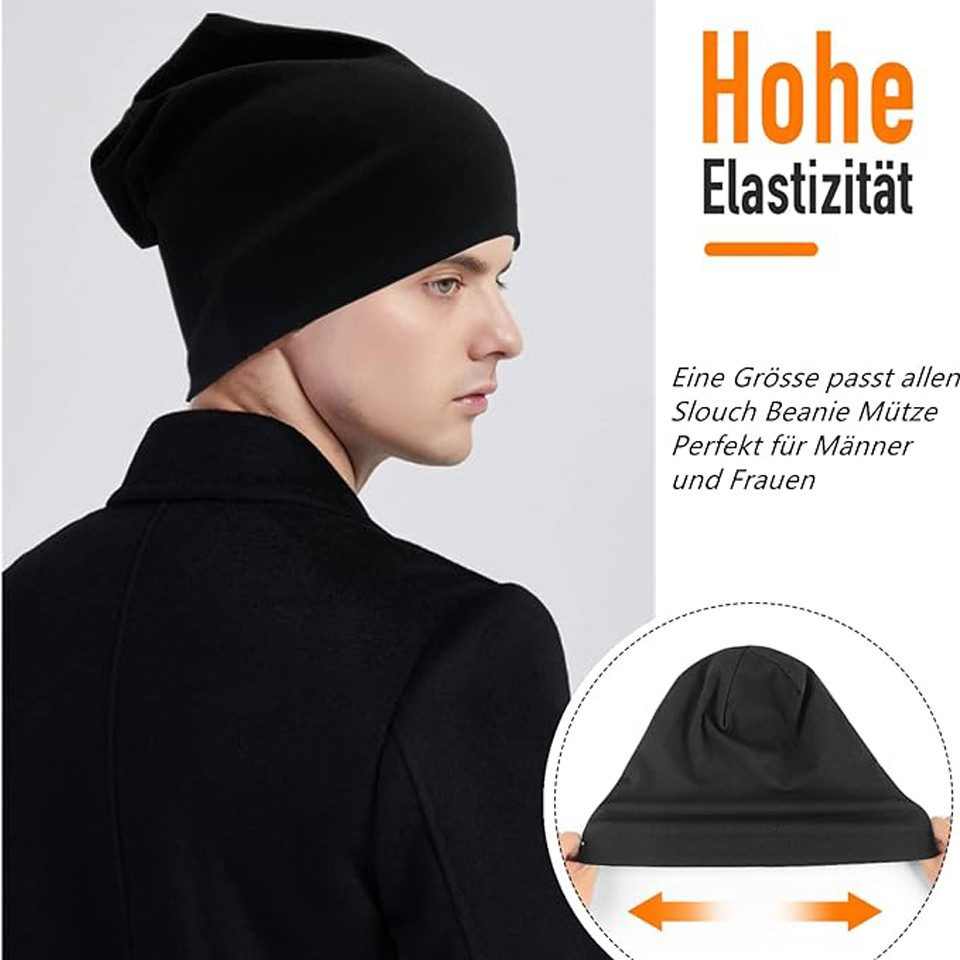 Coonoor Beanie Mütze Damen Herren, Slouch Beanie Mütze, Weich Dünne Mütze (1-St) für Jugendliche u. Erwachsene für alle Jahreszeiten geeignet