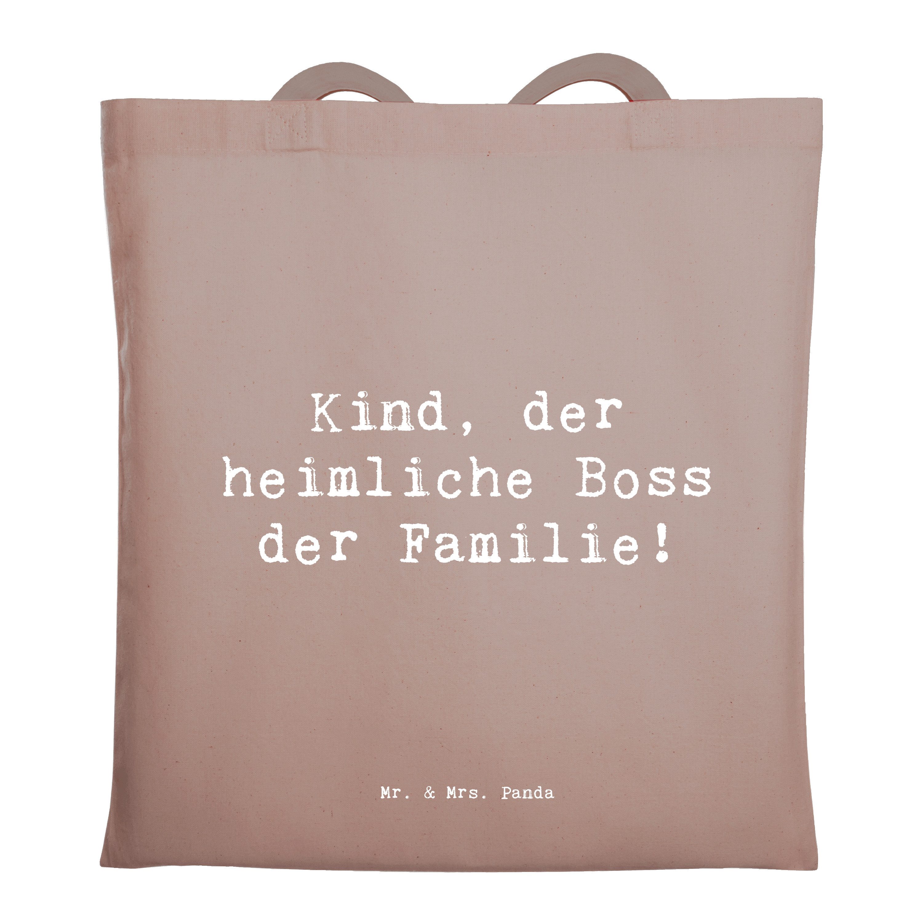 Tragetasche Spruch Kind Heimliche Führungskraft - Braun Pastell - Geschenk, Einfl