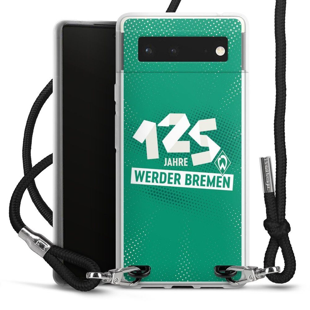 DeinDesign Handyhülle 125 Jahre Werder Bremen Offizielles Lizenzprodukt, Google Pixel 6 Handykette Hülle mit Band Case zum Umhängen