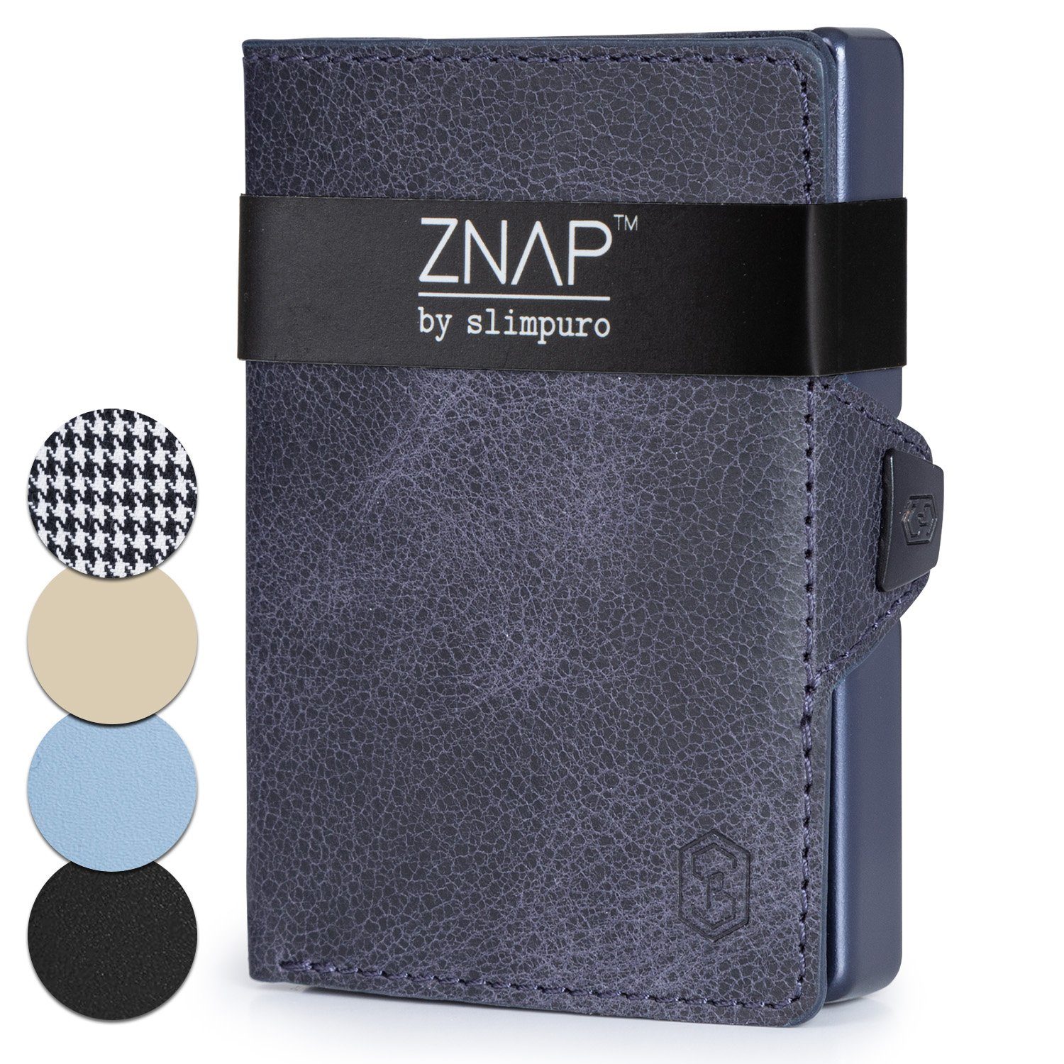 Slimpuro Geldbörse ZNAP Wallet (Set), Portemonnaie RFID-Schutz Bankkarten Geldscheine Münzen Damen Herren Ozeanblau