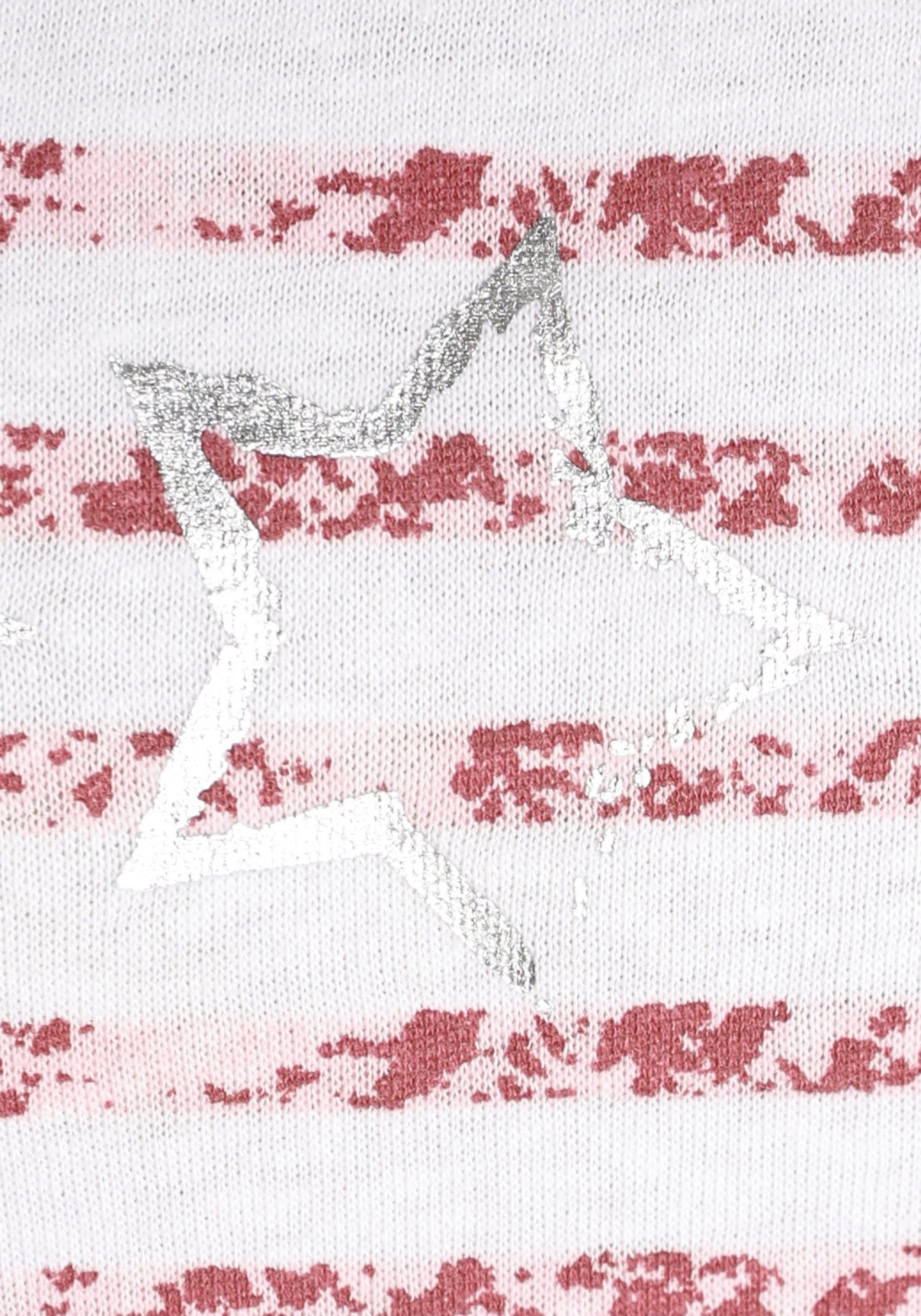 Vivance Dreams Sleepshirt mit pink-rot-gestreift Kräuselsaum